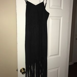Black suede fringe dress